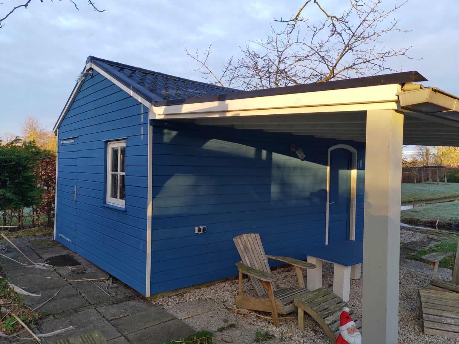 Tuinhuis Blauw Verven Matte Houtverf Uit Zweden Moose F Rg