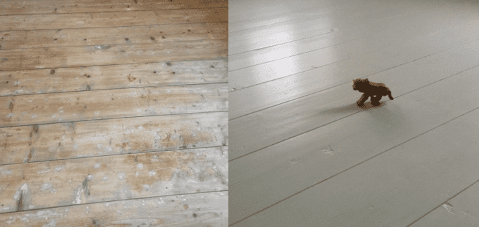 Houten vloer verven | verf kleuren white wash | slijtvaste vloer